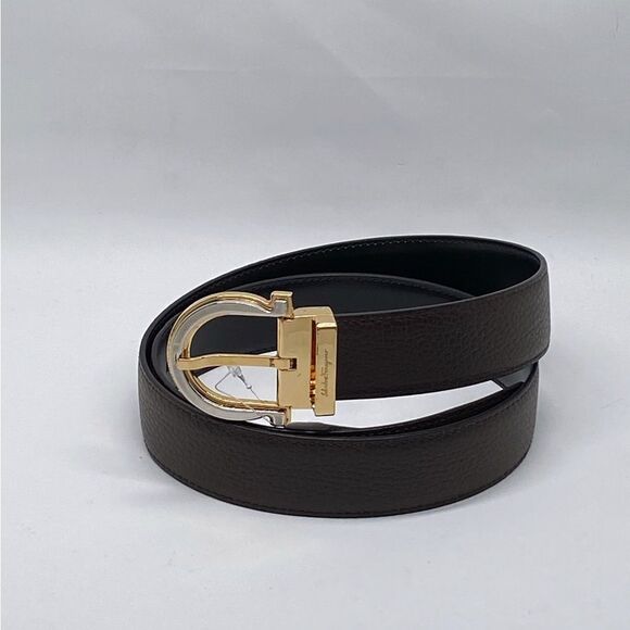 Salvatore Ferragamo Adjustable & Reversible Leather Buckle Belt size 32 - Picture 3 of 9